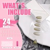 image:imageCat Eye Press On Nails Almond Medium French Tip Soft Nails Gold amp Pink Fake Nail Kit Includes 1 Mini File 2 Jelly Stickers Two Color Nails for Woman grey almond