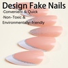 image:imageFrench Tip Fake Nails Medium Press On Nails Almond False Nails With Artificial Glossy Designs Full Cover Stick On Nails Acrylic Nails Press Ons Reuseable Glue On Nails For Women