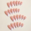 image:imageFrench Tip Fake Nails Medium Press On Nails Almond False Nails With Artificial Glossy Designs Full Cover Stick On Nails Acrylic Nails Press Ons Reuseable Glue On Nails For Women