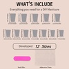 image:imageFrench Tip Press On Nails Long Fake Nails Square False Nails With Black Duckbill Designs Acrylic Nails Press Ons Reuseable Stick On Nails Full Cover Glue On Nails For Women 24Pcs