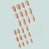 image:imageFrench Tip Press On Nails Medium Almond Fake Nails Nude False Nails With White Flower Designs Acrylic Nails Press Ons Full Cover Stick On Nails Glossy Glue On Nails For Women