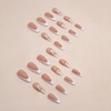 image:imageMedium Almond Press On Nails French Tip Fake Nails With Butterfly Rhinestone Designs Glossy False Nails Full Cover Stick On Nails Acrylic Nails Press Ons Medium Glue On Nails For Women