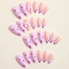image:imageMedium Press On Nails Almond Fake Nails With Butterfly Rhinestone Designs Acrylic Nails Press Ons Full Cover Stick On Nails Glossy Glue On Nails Pink False Nails For Women 24Pcs