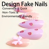 image:imageMedium Press On Nails Almond Fake Nails With Butterfly Rhinestone Designs Acrylic Nails Press Ons Full Cover Stick On Nails Glossy Glue On Nails Pink False Nails For Women 24Pcs