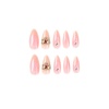 image:imageMedium Press On Nails Valentines Day Almond Fake Nails With Rhinestone Heart Designs Acrylic Nails Press Ons Glossy Stick On Nails Medium False Nails Full Cover Glue On Nails For Women