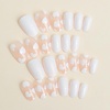 image:imageShort Almond Press On Nails Valentines Day Fake Nails With White Heart Designs Acrylic Nails Press Ons Full Cover Glue On Nails Glossy False Nails Reuseable Stick On Nails For Women