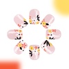 image:imageShort Press On Nails Almond Fake Nails Full Cover False Nails With Flower Designs Acrylic Nails Press Ons Nude Reuseable Glue On Nails Glossy Stick On Nails For Women Pink
