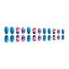 image:imageShort Press On Nails Oval Fake Nails Full Cover False Nails With Blue Flower Designs Acrylic Nails Press Ons Reuseable Glue On Nails Artificial Glossy Stick On Nails For Women 24Pcs
