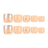 image:imageShort Press On Toenails Square Fake Toenails Full Cover False Nails With Gold Line Designs Glitter Stick On Toenails Acrylic Toenails Press Ons Reuseable Glue On Toenails For Women