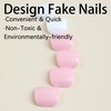 image:imageShort Press On Toenails Square Fake Toenails Full Cover False Toenails With Designs Acrylic Toenails Press Ons Glossy Glue On Toenails Reuseable Stick On Toenails For Women Pink White