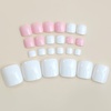 image:imageShort Press On Toenails Square Fake Toenails Full Cover False Toenails With Designs Acrylic Toenails Press Ons Glossy Glue On Toenails Reuseable Stick On Toenails For Women Pink White