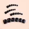 image:imageShort Press On Toenails Square Fake Toenails Full Cover False Toenails With Designs Acrylic Toenails Press Ons Glossy Glue On Toenails Reuseable Stick On Toenails For Women Black