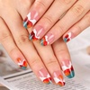 image:imageShort Press on Nails French Tip Almond Fake Nails Static Gel Nail Kit Handmade Acrylic Glue Nails Multilayered amp Multicurved Living Nails Sunset and colorful glow short