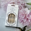 image:imageValentines Day Almond Press on Nails Medium Length Glue on Nails Valentines Day Gold HeartShaped Love Fake Nails Acrylic Glossy Full Cover False Nails for Women 24 Pcs