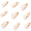 image:imageValentines Day Almond Press on Nails Medium Length Glue on Nails Valentines Day Gold HeartShaped Love Fake Nails Acrylic Glossy Full Cover False Nails for Women 24 Pcs