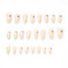image:imageValentines Day Almond Press on Nails Medium Length Glue on Nails Valentines Day Gold HeartShaped Love Fake Nails Acrylic Glossy Full Cover False Nails for Women 24 Pcs