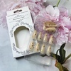 image:imageValentines Day Almond Press on Nails Medium Length Glue on Nails Valentines Day Gold HeartShaped Love Fake Nails Acrylic Glossy Full Cover False Nails for Women 24 Pcs