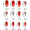 image:imageValentines Day Press On Nails Long Almond Fake Nails Heart With Letter Designs Acrylic Nails Press Ons Full Cover Stick On Nails Glossy False Nails Long Glue On Nails For Women 24Pcs