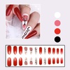 image:imageValentines Day Press On Nails Long Almond Fake Nails Heart With Letter Designs Acrylic Nails Press Ons Full Cover Stick On Nails Glossy False Nails Long Glue On Nails For Women 24Pcs