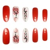 image:imageValentines Day Press On Nails Long Almond Fake Nails Heart With Letter Designs Acrylic Nails Press Ons Full Cover Stick On Nails Glossy False Nails Long Glue On Nails For Women 24Pcs