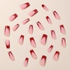 image:imageValentines Day Press On Nails Medium Square Fake Nails French Tip False Nails With Heart Designs Acrylic Nails Press Ons Full Cover Stick On Nails Glossy Glue On Nails For Women