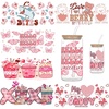 image:imageUV DTF Cup Wrap Transfer for Glass6 Sheets Heart Rub On Transfers for Crafting UV DTF Transfer Waterproof Sticker for 16oz Glass Cups Furniture Wood DIY Crafts