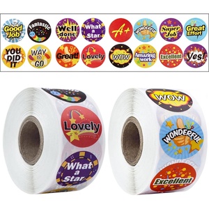 image:image1000pcs Round Excellent Theme English Letters Stickers for Kids Teacher Rewards School amp Home