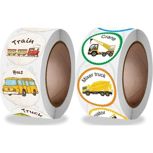 image:image1000pcs Round Vehicle Stickers for Kids Teacher Reward Stickers School Supplies Car Incentive Roll Sticker Potty Training Stickers for School Classroom Home