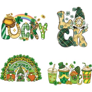 image:image4pcs StPatricks Day Iron On Transfers StickersStPatricks Day Iron On Decals for T Shirt Cute Green Heat Transfer Designs Stickers Iron On Patches Vinyl Paper for Clothing Pillow Bag DIY